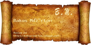 Bakos Márton névjegykártya