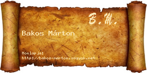 Bakos Márton névjegykártya