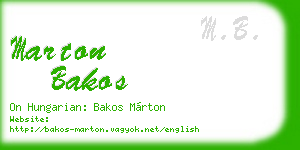 marton bakos business card