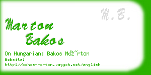 marton bakos business card